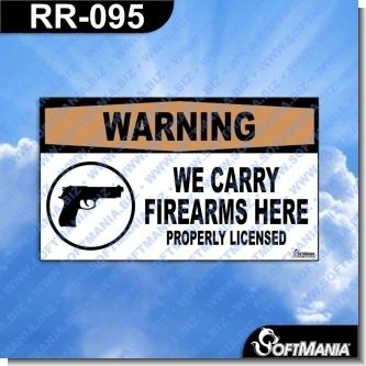 Read full article Premade Sign - WE CARRY FIREARMS HERE