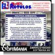 SMRR22100305: White Acrylic 3 Millimeters with Cutting Vinyl Lettering with Text Corporate Environmental Policy Advertising Sign for Industrial Factory of Plastic Products brand Rapirotulos Dimensions 47.2x31.5 Inches