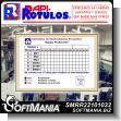 SMRR22101032: White Melamine Board with Cut Vinyl Lettering with Text Production Equipment Preventive Maintenance Schedule Advertising Sign for Industrial Factory of Plastic Products brand Rapirotulos Dimensions 66.9x47.2 Inches