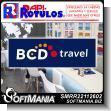 SMRR22112602: Iron Sheet with Cut Vinyl Lettering with Text Bcd Travel Advertising Sign for Travel Agency brand Rapirotulos Dimensions 72x23.6 Inches