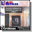 SMRR22111419: Sandblasted Vinyl Adhesive for Glass Window with Text Solidarity Association of Employees Advertising Sign for Conference Auditorium brand Rapirotulos Dimensions 55.1x63 Inches