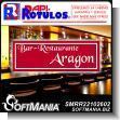 SMRR22102602: Pvc Plastic 3 Millimeters with Cut Vinyl Lettering with Text Bar Restaurant Aragon Advertising Sign for Restaurant Bar brand Rapirotulos Dimensions 48.4x16.9 Inches