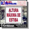 SMRR22100207: Metal Sheet of Iron with Aluminum Frame with Text Maximum Stowage Height Advertising Sign for Industrial Factory of Plastic Products brand Rapirotulos Dimensions 11.8x11.8 Inches