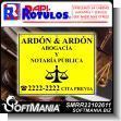 SMRR22102611: Corrugated Plastic with Metal Holes Cut Vinyl Lettering with Text Lawyer and Notary Public Advertising Sign for Law Firm brand Rapirotulos Dimensions 47.2x37.8 Inches