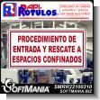 SMRR22100310: Pvc 3 Millimeters with Cut Vinyl Labeling with Text Confined Space Entry and Rescue Procedure Advertising Sign for Industrial Factory of Plastic Products brand Rapirotulos Dimensions 7.9x3.9 Inches