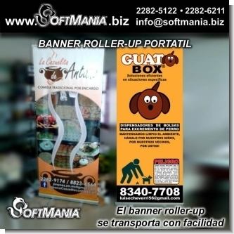 Read full article Roller-Up portable banner, full color or cut vinyl