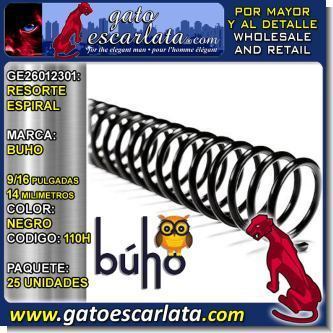 RESORTE ESPIRAL MARCA BUHO 9/16 PULGADAS 14 MILIMETROS NEGRO CODIGO 110H - PA