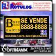 SMRR22121405: Pvc Plastic 3 Millimeters with Cut Vinyl Lettering with Text for Sale Advertising Sign for Real Estate brand Rapirotulos Dimensions 48x24 Inches