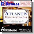 SMRR22111425: Business Cards with Text Restaurant and Bar Atlantis Advertising Sign for Restaurant Bar brand Rapirotulos Dimensions 3.5x2 Inches