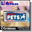 SMRR22112604: Translucent Vinyl Canvas Light Box Double Sided with Text Grooming and Shop Advertising Sign for Pet Grooming brand Rapirotulos Dimensions 70.9x31.5 Inches