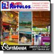 SMRR22102521: Rotulo Publicitario Banner Full Color con Ojetes de Metal para Amarrar con Texto Delicias del Caribe para Restaurante de Comida del Caribe marca Rapirotulos de Dimensiones 0.6x1.6 Metros