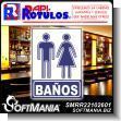 SMRR22102601: White Acrylic 3 Millimeters with Cut Vinyl Lettering with Text Unisex Bathrooms Advertising Sign for Restaurant Bar brand Rapirotulos Dimensions 9.8x13.8 Inches