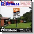 SMRR22102522: Iron Sheet with Cut Vinyl Lettering with Iron Frame and Tube Pole with Text for Sale and Phone Number Advertising Sign for Real Estate brand Rapirotulos Dimensions 15.7x23.6 Inches