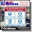 SMRR22092704: White Acrylic 3 Millimeters with Cut Vinyl Labeling on Mandatory Use of Safety Equipment Advertising Sign for Industrial Factory of Plastic Products brand Rapirotulos Dimensions 39.4x35.4 Inches