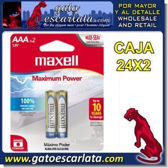 GEPOV040:    BATTERIES TYPE AAA BRAND MAXELL BOX OF 24 PAIRS
