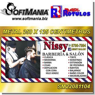 Lee el articulo completo ROTULO METALICO CON IMPRESION FULL COLOR DE 250 X 125 CENTIMETROS CON INSTALACION INCLUIDA PARA BARBERIA