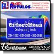 SMRR22121702: Full Color Banner with Metal Holes to Tie with Text Brincolines Inflatable Rental Advertising Sign for Inflatable Rental Company brand Rapirotulos Dimensions 51.2x27.6 Inches