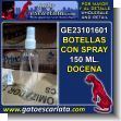 GE23101601: Botella Plastica Transparente de 150 Mililitros con Spray Atomizador  - Docena al por Mayor