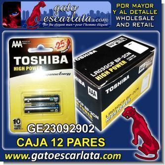 BATTERIES HIGH POWER TYPE AAA BRAND TOSHIBA BOX OF 12 PAIRS