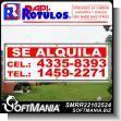 SMRR22102524: Full Color Banner with Metal Holes to Tie with Text for Rent and Phone Number Advertising Sign for Real Estate brand Rapirotulos Dimensions 78.7x27.6 Inches