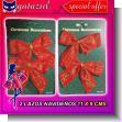 GATAGE23101101: Christmas Decoration: Red Bows Measuring 11 X 9 Centimeters - 2 Units