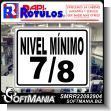 SMRR22092904: Smooth Iron Sheet with Cut Vinyl Lettering on Minimum Level Advertising Sign for Liquefied Petroleum Gas Distributor brand Rapirotulos Dimensions 3.9x3.1 Inches