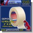 GEPOV257: Cinta Adhesiva Masking Tape 2 Pulgadas - 12 Unidades