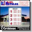 SMRR22103107: Cut Vinyl Decal Sticker with Text Levels 1, 2, 3 and 4 Advertising Sign for Fuel Station brand Rapirotulos Dimensions 31.5x45.3 Inches