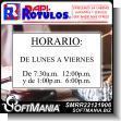 SMRR22121906: White Acrylic 3 Millimeters with Cut Vinyl Lettering with Text Opening Hours Advertising Sign for Law Firm brand Rapirotulos Dimensions 13x7.9 Inches
