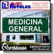SMRR22110114: Transparent Acrylic with Reverse Lettering with Text General Medicine Advertising Sign for Medical Specialty Clinic brand Rapirotulos Dimensions 11.8x3.9 Inches