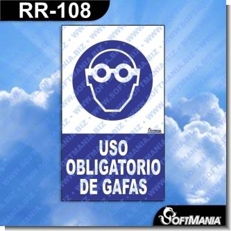 Lee el articulo completo Rotulo Prefabricado - USO OBLIGATORIO DE GAFAS