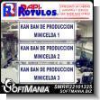 SMRR22101325: White Acrylic 3 Millimeters with Cutting Vinyl Lettering with Text Kan Ban of Production Mini Cell 1, 2 and 3 Advertising Sign for Industrial Factory of Plastic Products brand Rapirotulos Dimensions 30.3x11.8 Inches