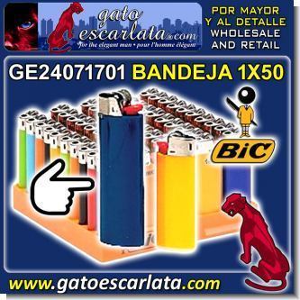ENCENDEDOR DESECHABLE GRANDE MARCA BIC - BANDEJA DE 50 UNIDADES