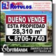 SMRR22120618: Pvc Plastic 3 Millimeters with Cut Vinyl Lettering with Text This Property for Sale Advertising Sign for Real Estate brand Rapirotulos Dimensions 23.6x15.7 Inches
