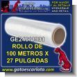 GE24011901: Plastico Transparente Cristal para Forrar Cuadernos - Rollo de 100 Metros de Largo por 27 Pulgadas de Ancho