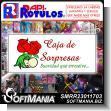 SMRR23011703: Iron Sheet with Full Color Adhesive Vinyl Labeling with Text Box of Surprises, Softness That Envelops Advertising Sign for Boutique Store brand Rapirotulos Dimensions 72x31.9 Inches