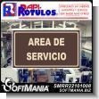 SMRR22101008: Champagne Color Acrylic 3 Millimeters with Cutting Vinyl Lettering with Text Service Area Advertising Sign for Industrial Factory of Plastic Products brand Rapirotulos Dimensions 27.6x15.4 Inches