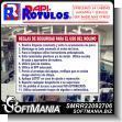 SMRR22092706: White Acrylic 3 Millimeters with Cut Vinyl Labeling on Safety Rules to Use the Grinder Advertising Sign for Industrial Factory of Plastic Products brand Rapirotulos Dimensions 22x15.7 Inches