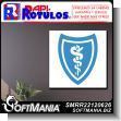 SMRR22120626: Pvc Plastic 10 Mm with Opaque Adhesive Printing with Text Shield Logo Advertising Sign for Insurance Agency brand Rapirotulos Dimensions 16.5x16.5 Inches
