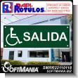 SMRR22110118: Transparent Acrylic with Reverse Lettering with Text Disabled Exit Advertising Sign for Medical Specialty Clinic brand Rapirotulos Dimensions 11.8x3.9 Inches