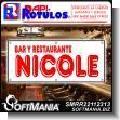 SMRR22112313: Rotulo Publicitario Banner Full Color con Ojetes de Metal para Amarrar con Texto Nicole para Restaurante Bar marca Rapirotulos de Dimensiones 1.4x0.6 Metros