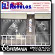 SMRR22112302: Full Color Vinyl Adhesive for Glass Window with Text Barber Shop Styles Advertising Sign for Barbershop brand Rapirotulos Dimensions 12.1x6.2 Foot