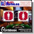 SMRR22120705: Transparent Acrylic with Reverse Lettering Double Sided with Text Man and Woman Advertising Sign for Sportsbook brand Rapirotulos Dimensions 5.5x5.5 Inches