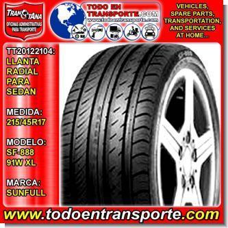 Lee el articulo completo LLANTA RADIAL PARA VEHICULO SEDAN MARCA SUNFULL MEDIDA 215/45R17 MODELO SF-888 91W XL Lee el articulo completo LLANTA RADIAL PARA VEHICULO SEDAN MARCA SUNFULL MEDIDA 215/45R17 MODELO SF-888 91W XL