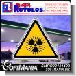 SMRR22121403: Iron Sheet with Cut Vinyl Lettering with Text Radioactive Material Advertising Sign for Fuel Station brand Rapirotulos Dimensions 15.7x15.7 Inches