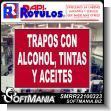 SMRR22100323: Floor Graphic Adhesive with Text Rags with Alcohol, Inks and Oils Advertising Sign for Industrial Factory of Plastic Products brand Rapirotulos Dimensions 8.7x11 Inches