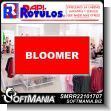 SMRR22101707: Pvc Plastic 3 Millimeters with Cut Vinyl Lettering with Text Bloomer Advertising Sign for Clothing Store brand Rapirotulos Dimensions 23.6x11.8 Inches