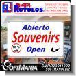 SMRR23011202: Full Color Banner with Metal Holes to Tie with Text Open Souvenirs Advertising Sign for Internet Cafe brand Rapirotulos Dimensions 98.4x63 Inches