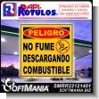 SMRR22121401: Iron Sheet with Cut Vinyl Lettering with Text Danger, Do not Smoke Discharging Fuel Advertising Sign for Fuel Station brand Rapirotulos Dimensions 23.6x23.6 Inches