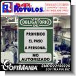 SMRR22100326: Transparent Acrylic with Reverse Lettering with Text Access to Unauthorized Personnel is Prohibited Advertising Sign for Industrial Factory of Plastic Products brand Rapirotulos Dimensions 11.8x15.7 Inches